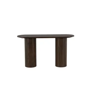 Console Design Nervuré Bianca 130cm Marron
