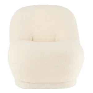 Fauteuil Design Bouclette Teddy 88cm Blanc