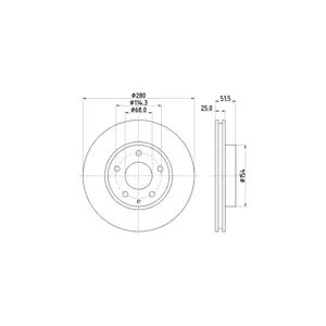 HELLA 8DD 355 120-441 Disque de frein