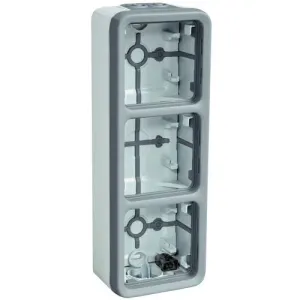 Boitier saillie triple vertical Legrand Plexo™ gris composable