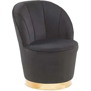 Fauteuil Alby Velours Noir