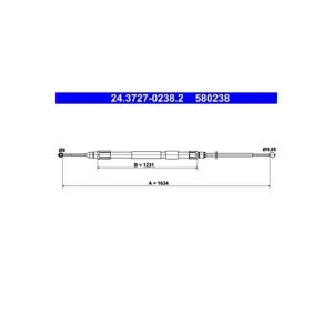 ATE 24.3727-0238.2 Câble de frein à main
