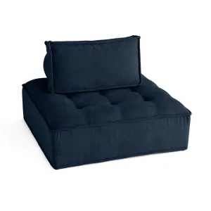 Marisol - module d'assise - velours texturé - bleu