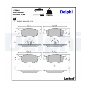 DELPHI LP3668 Plaquettes de frein