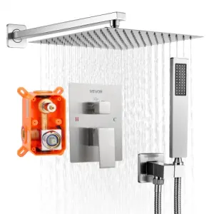 VEVOR Ensemble de Robinetterie de Douche Encastrable, Système de Douche de Pluie avec Pommeau de Tê…
