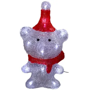 Ours avec bonnet de noel a led