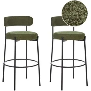 Lot De 2 Chaises De Bar Allison Bouclé Vert