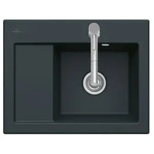 V&B; Évier Subway 45 Compact encastrable gauche, blanc pierre CeramicPlus ; Villeroy & Boch (331200…