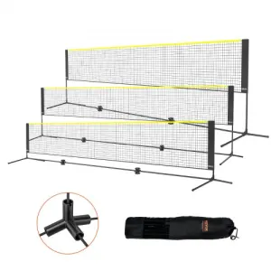 VEVOR Filet de Badminton Volley-ball Pickleball de 510 cm avec Poteaux, Filet de Tennis Réglable en…