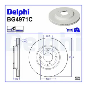 DELPHI Disques de frein pour SUZUKI: Swift, Baleno (Ref: BG4971C)
