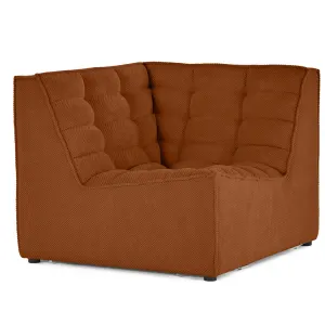 Ellie - Module D'angle En Velours Texturé - Terracotta