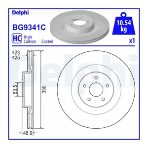 DELPHI Disques de frein pour FORD: Focus (Ref: BG9341C)