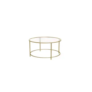 Table basse verre doré