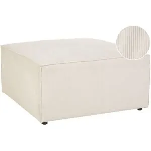 Ottoman Lemvig Velours Côtelé Beige Clair