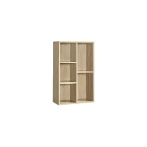 Bibliothèque à 5 compartiments, Couleur Chêne