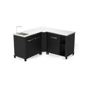 Cuisine Extérieure Modulable Avec Évier 90 Cm Et Angle - Module 90 Cm - Plan Inox