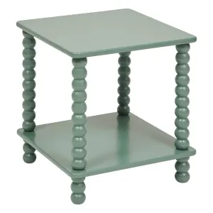 Table d'Appoint Avec Étagère Chamlo 45cm Vert Olive