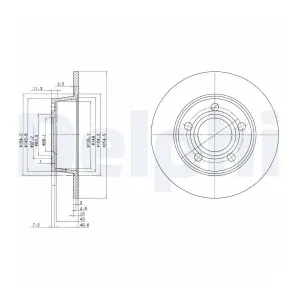 DELPHI Disques de frein pour AUDI: A6 (Ref: BG3672)