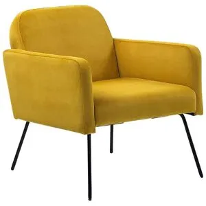 Fauteuil Narken Velours Moutarde