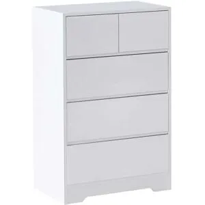 Commode À 5 Tiroirs Alberta Blanc