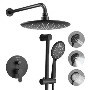VEVOR Ensemble de Robinetterie de Douche Encastrable, Système de Douche de Pluie avec Pommeau de Tê…