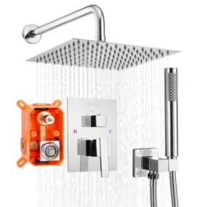 VEVOR Ensemble de Robinetterie de Douche Encastrable, Système de Douche de Pluie avec Pommeau de Tê…