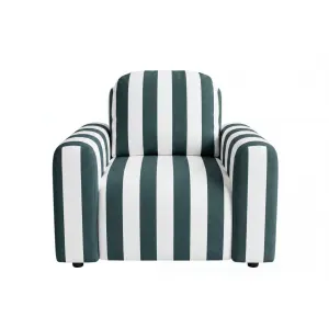 Elvis - Fauteuil Tissu Rayé Vert